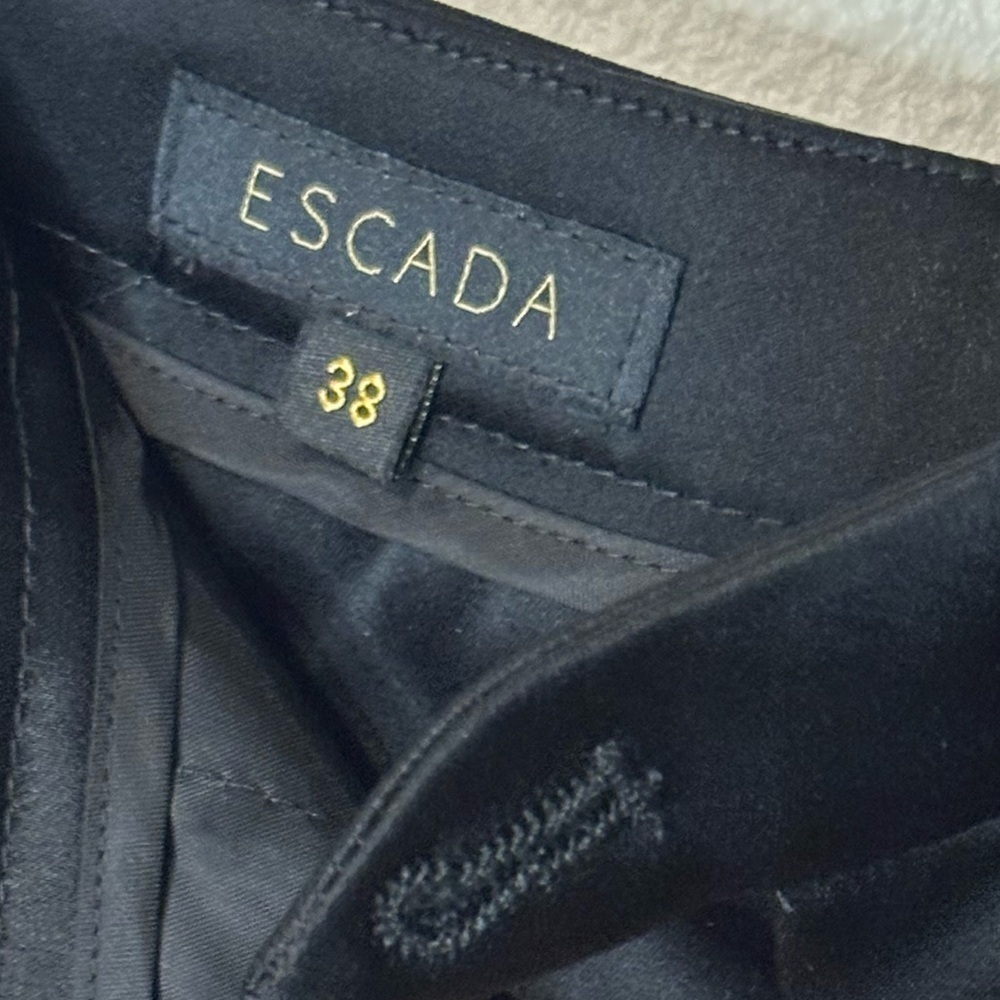 ESCADA Talika Black Satin Trousers‎ Pockets Old Money Preppy Pants Sz 38 - Picture 6 of 6